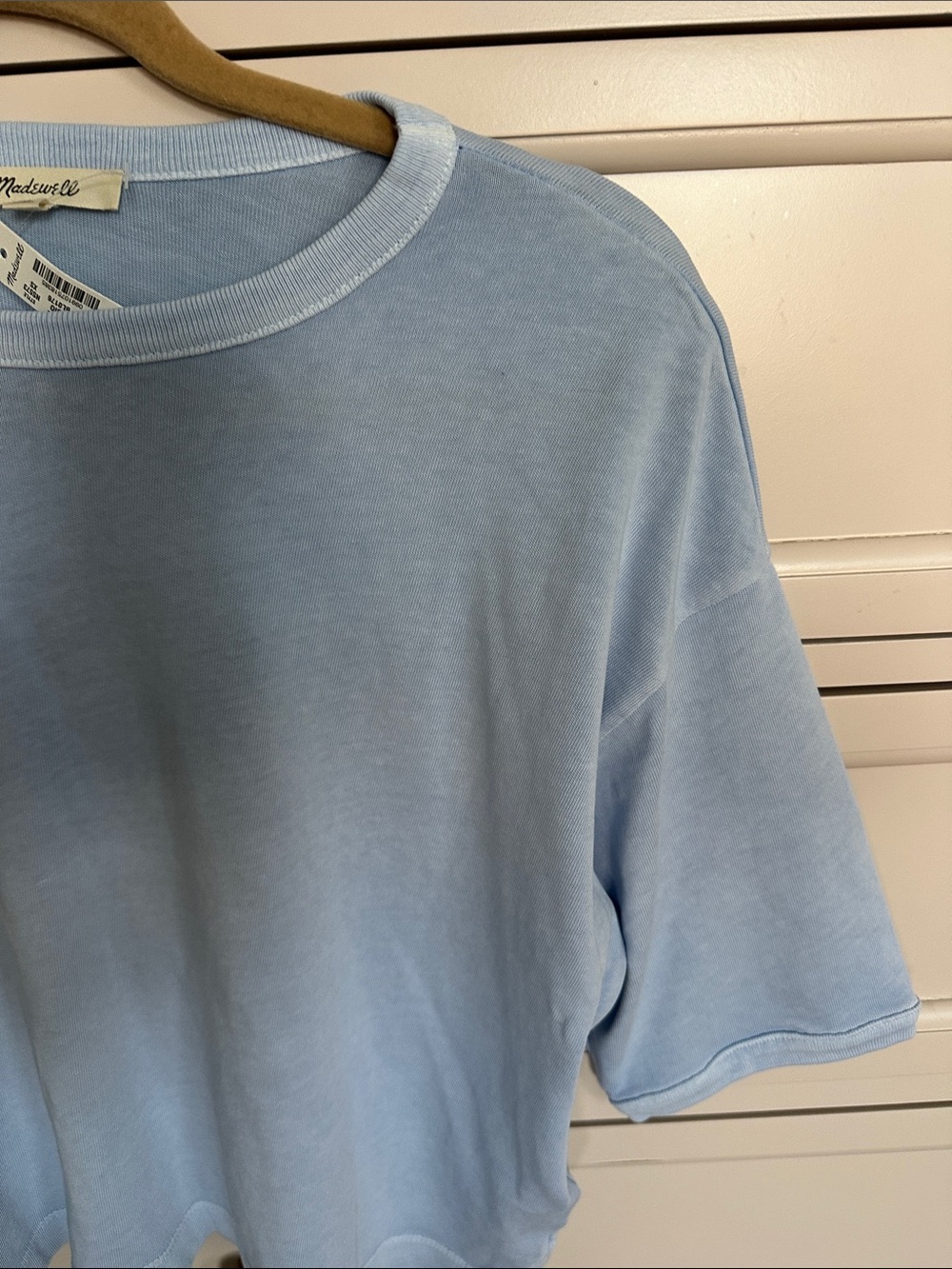 Madewell Light Blue Cropped Tee - Picture 3 of 6
